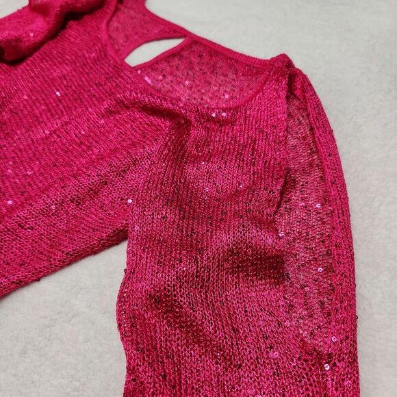 Boston Proper Cover Up Top For Women Size Small Color Pink With Sequins B4 - Picture 7 of 11